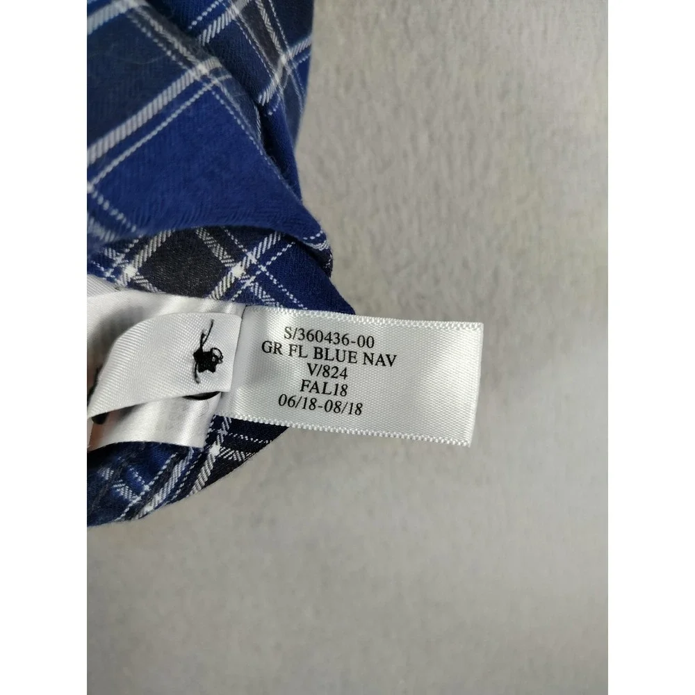 Banana Republic Shirt Mens Large Blue Plaid Long Sleeve‎ Flannel Slim Fit Casual